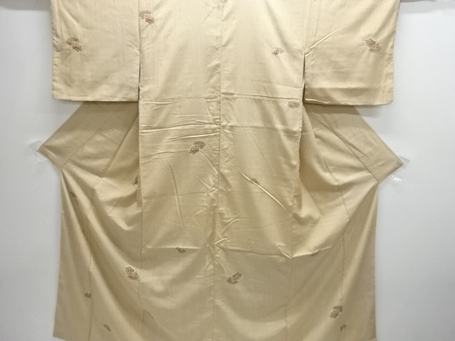 JAPANESE KIMONO / ANTIQUE KIMONO / SILK / TATE BUSHI TSUMUGI / SHIBORI / JIGAMI